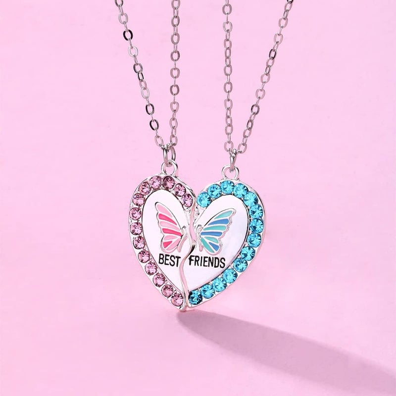 DOYYCA Best Friend Necklace for 2 Girls Magnetic Matching Friendship Necklace Half Heart Pendant BFF Necklaces for Sister - Image 1
